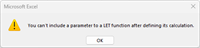 Error message when uding Trace Formula